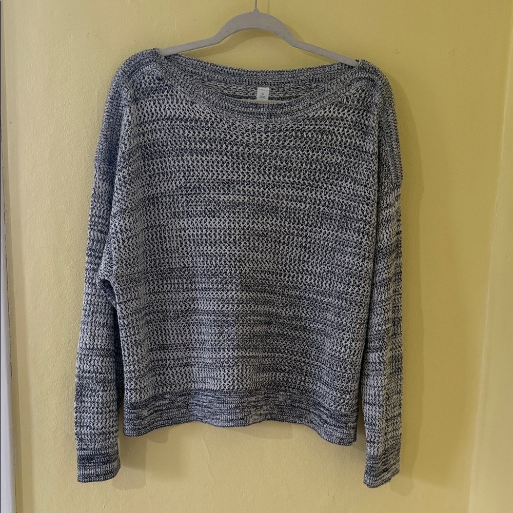 Old Navy Marled Crewneck Sweater - Gray and White